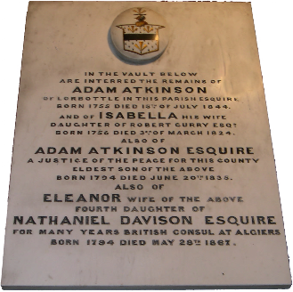 Atkinson Memorial in Whittingham Church.